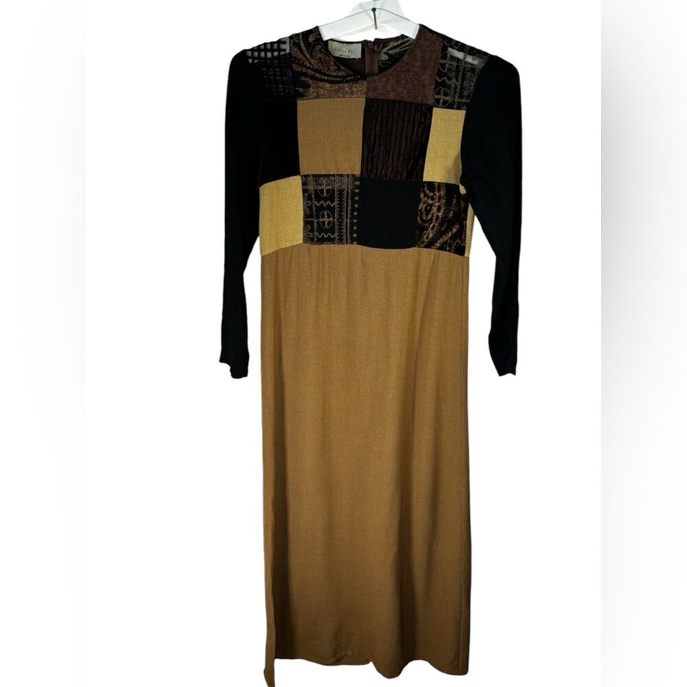 Lolita Bis Vintage Dress Size Small Made in Italy Wool Blend 90s Patchwork